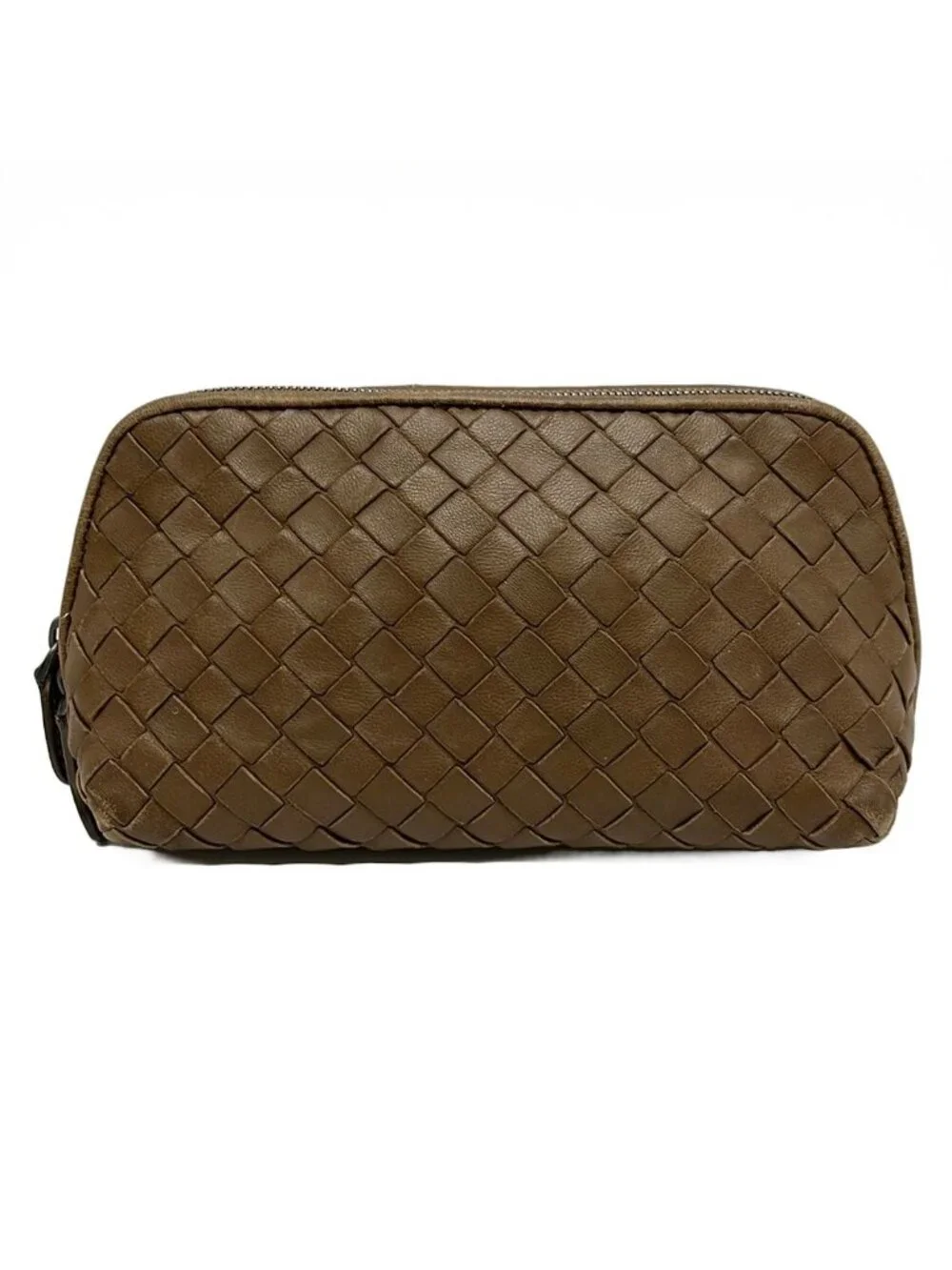 Bottega Veneta Pouch Intrecciato Brown Leather